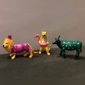 Anyko Party  Animals Cow Lion Cheetah Figures Decoration Topper (3)